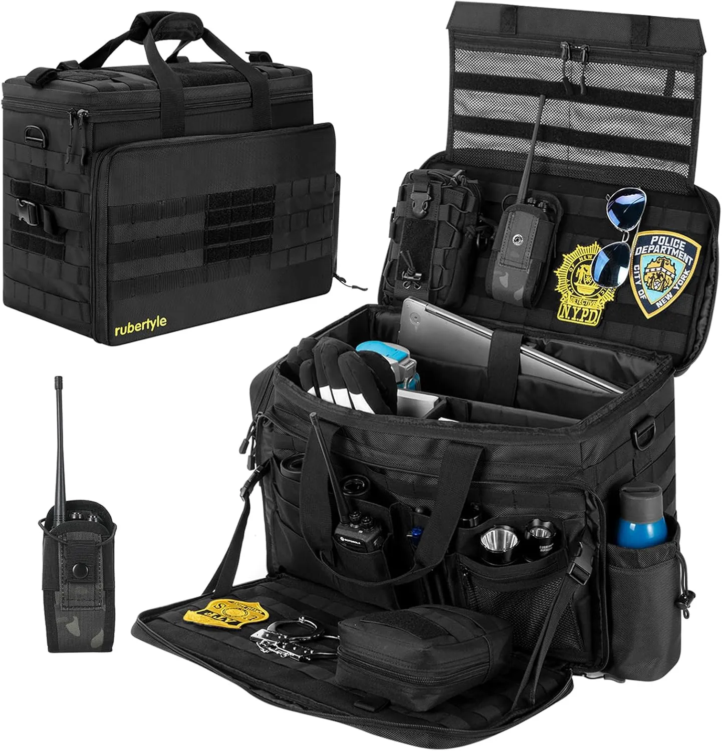 Car Front Seat Organizer | 45L size 17" laptop compatible | Tactical Briefcase | Military Briefcase | Military Duffle for patrol, Gym, Camping, Hunting, Hiking, Range | DIY space