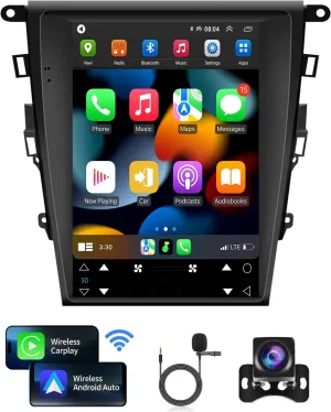 Car Radio Stereo for Ford Fusion Mondeo 2013-2018 Android 11 12.1" Touch Screen Replacement with Wireless CarPlay & Android Auto/GPS Navigation/WiFi/GPS/Mirror Link/Bluetooth/DSP/FM/AM (for Auto AC)