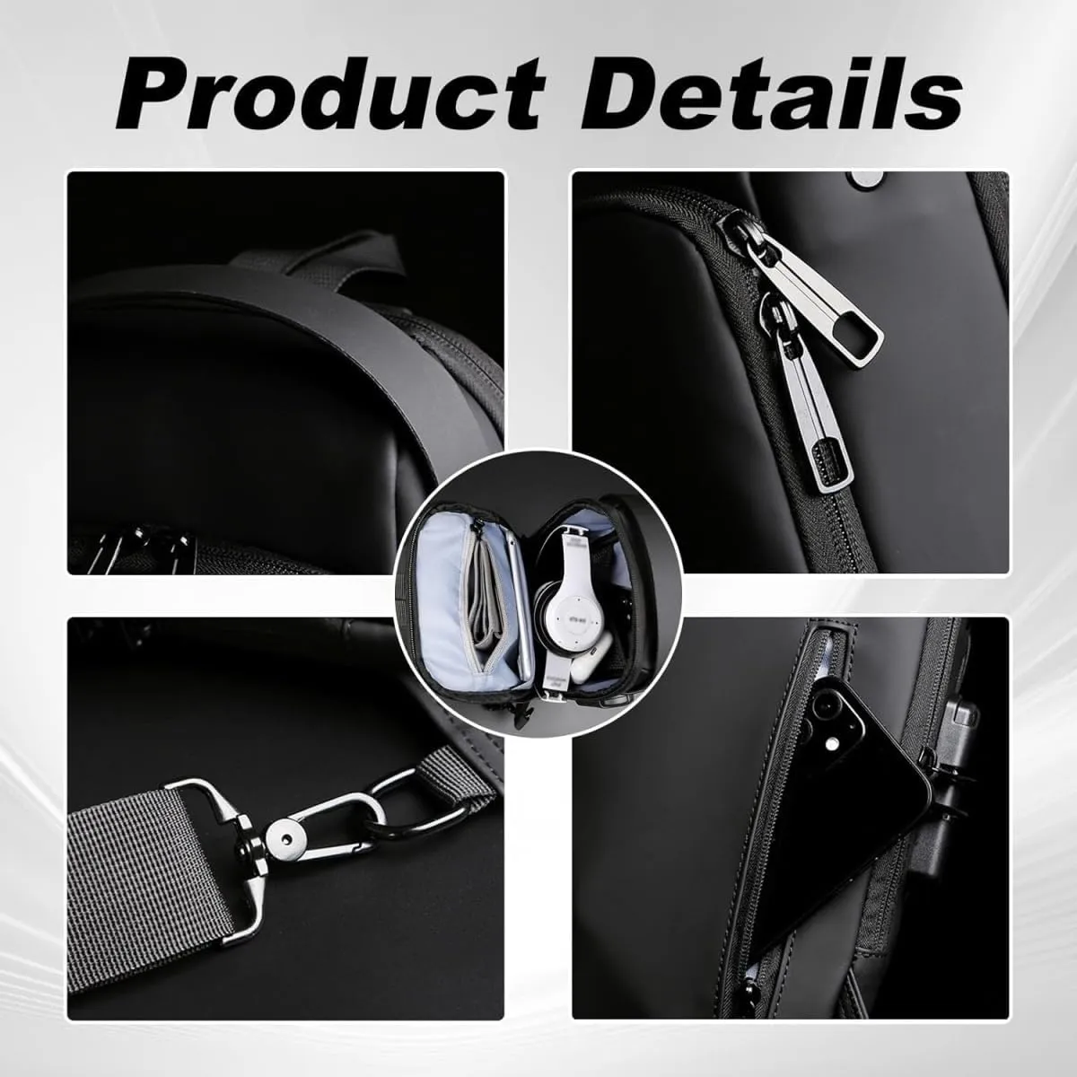 Carbon Fiber Streamline Anti-theft Sling Bag - 2025 New USB Charging Sport Sling, Waterproof Shoulder Backpack (Blue)