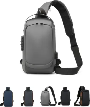 Carbonfiber Streamline Anti-Theft Sling Bag,Usb Charging Waterproof Shoulder Bag For Daily Trips Daypack