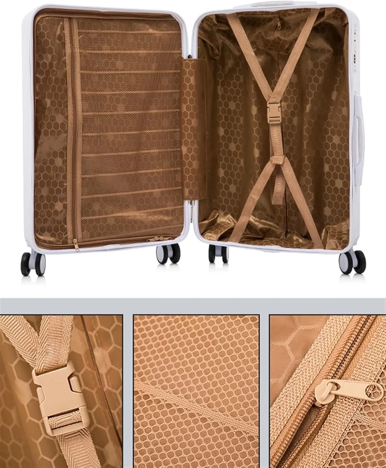 Carry On Luggages Suitcase 24inch Suitcase with Duffel, ABS Lightweight Universal Wheel Suitcases for Women Men Luggage Suitcases (C-24in