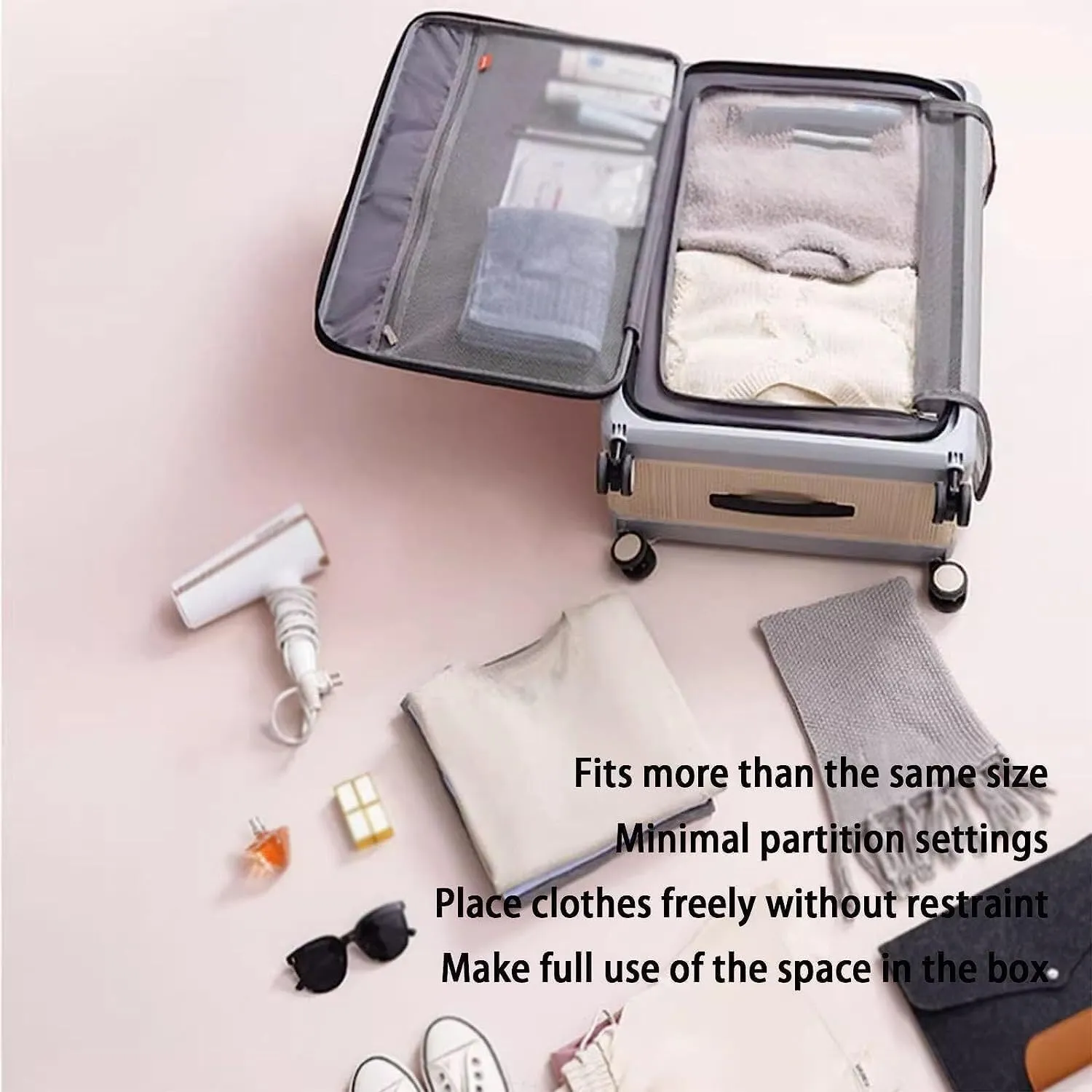 Carry On Luggages Suitcase Foldable Suitcases Adjustable Trolley Carry On Luggage Front Open Suitcase Universal Wheel Luggage Suitcases (C-20 in