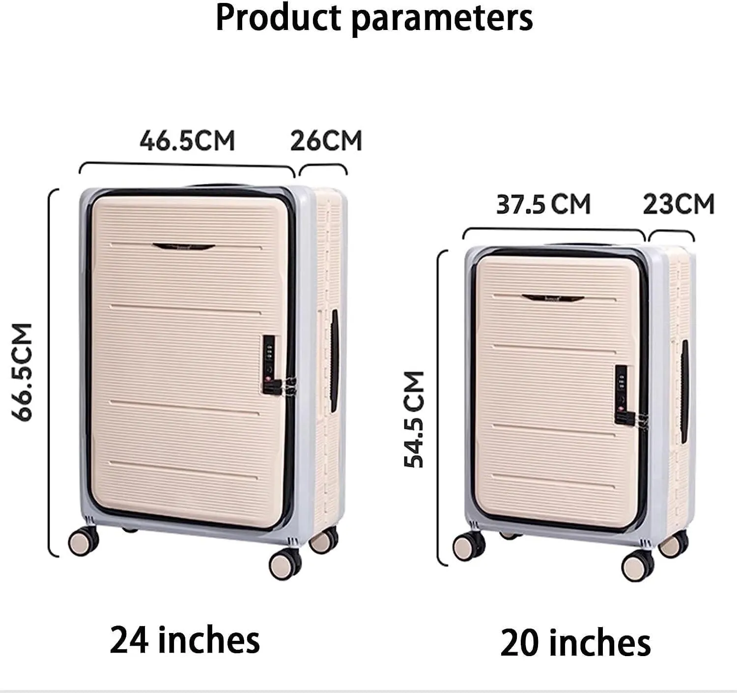 Carry On Luggages Suitcase Foldable Suitcases Adjustable Trolley Carry On Luggage Front Open Suitcase Universal Wheel Luggage Suitcases (C-20 in