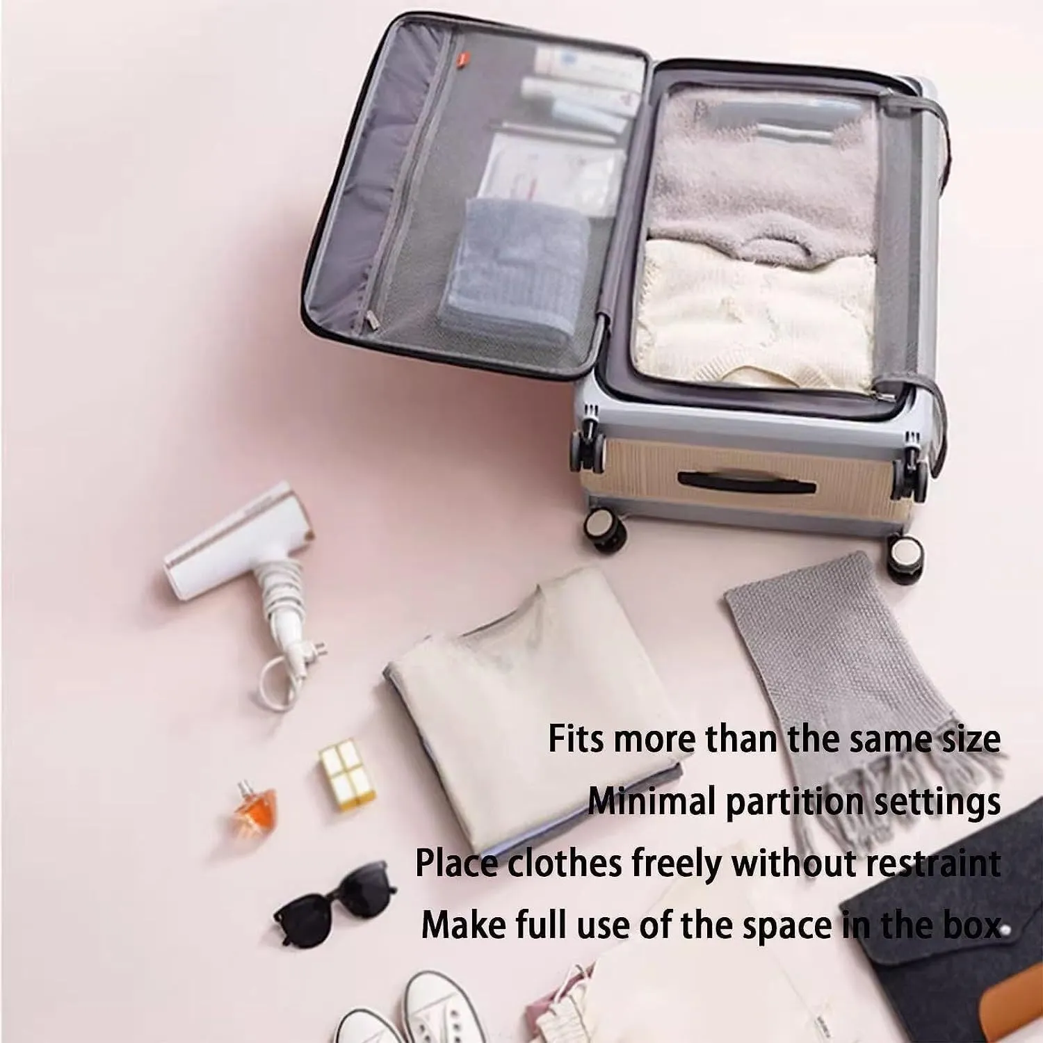 Carry On Luggages Suitcase Foldable Suitcases Adjustable Trolley Carry On Luggage Front Open Universal Wheel Luggage Suitcases(D-20 in