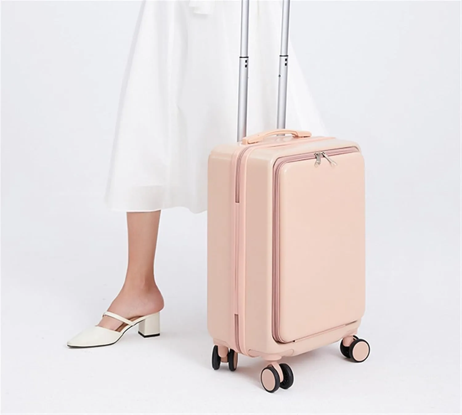 Carry On Luggages Suitcase Front Opening Trolley Case Hardside Luggage Universal Wheel Suitcase Durable Luggage Suitcases (C-22in