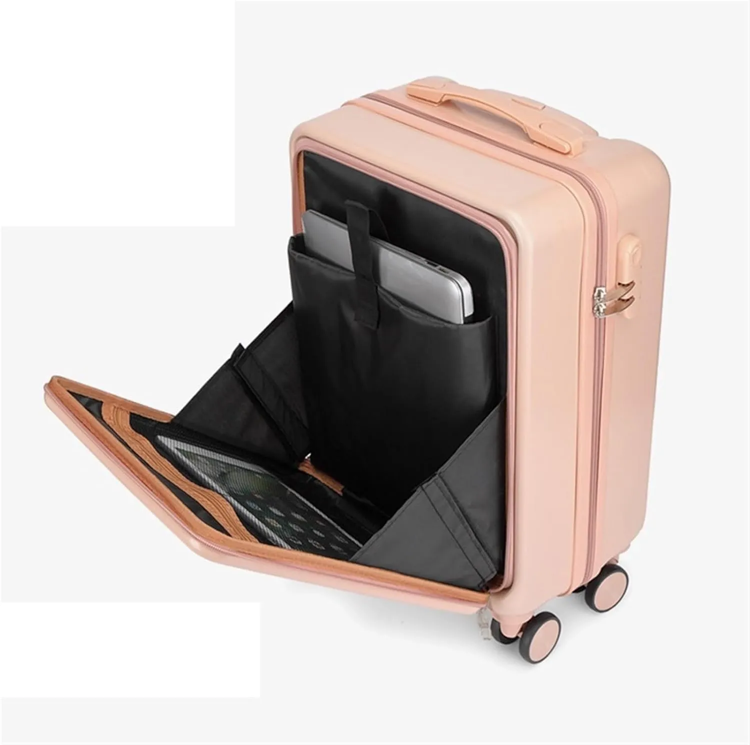 Carry On Luggages Suitcase Front Opening Trolley Case Hardside Luggage Universal Wheel Suitcase Durable Luggage Suitcases (C-22in