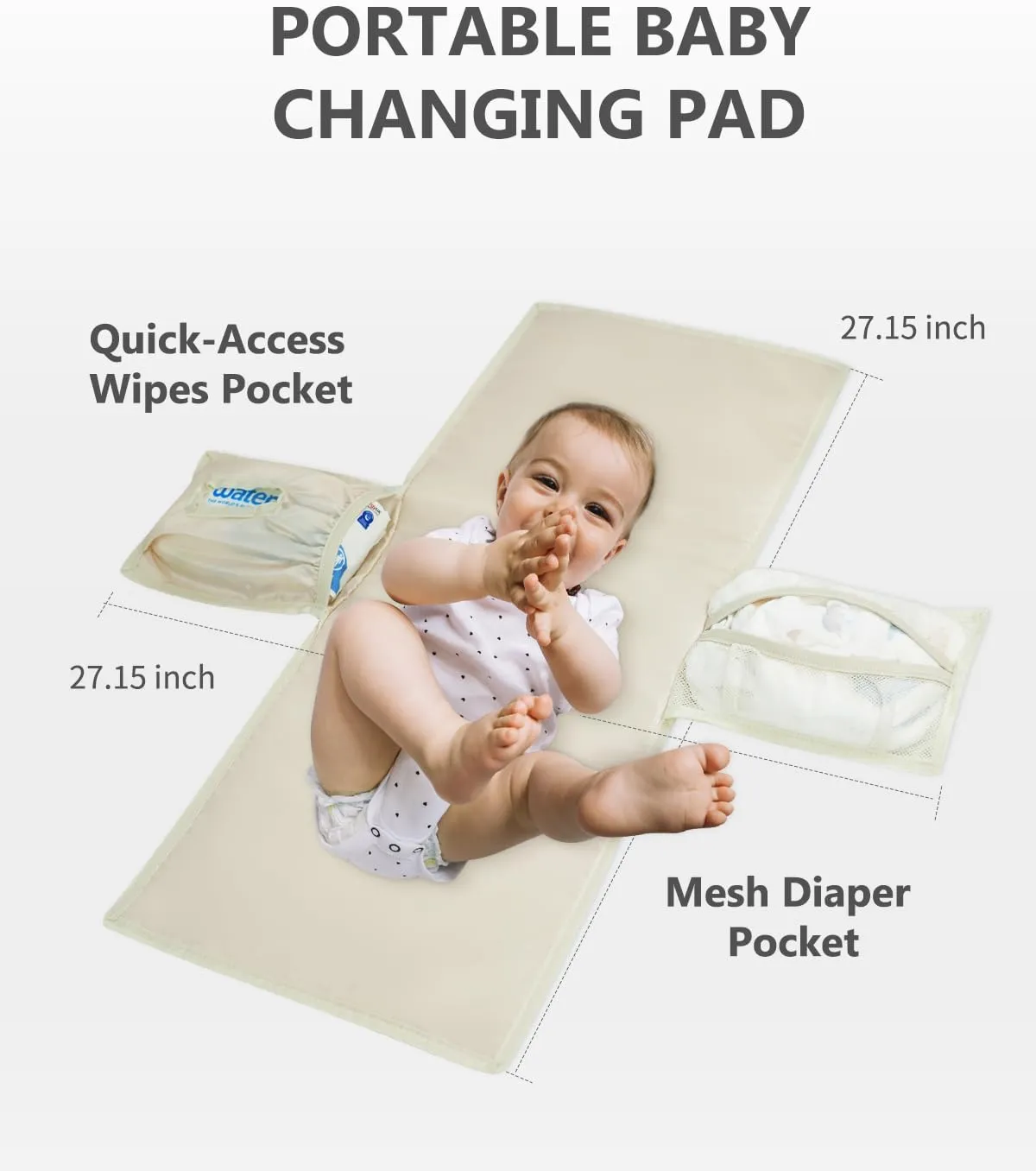 CEI-CEI Neoprene Diaper bag Backpack Waterproof Baby Changing Bags for Mom and Dad with Changing Pad Large Travel Maternity Tote with Insulated Pockets and Organised Compartments (Oat)