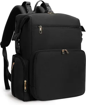 CEI-CEI Neoprene Diaper Bag Backpack with Changing Pad, Large Newborn Baby Maternity Bags Travel Tote with Insulated Pockets Mother‘s Day Gift (Black)
