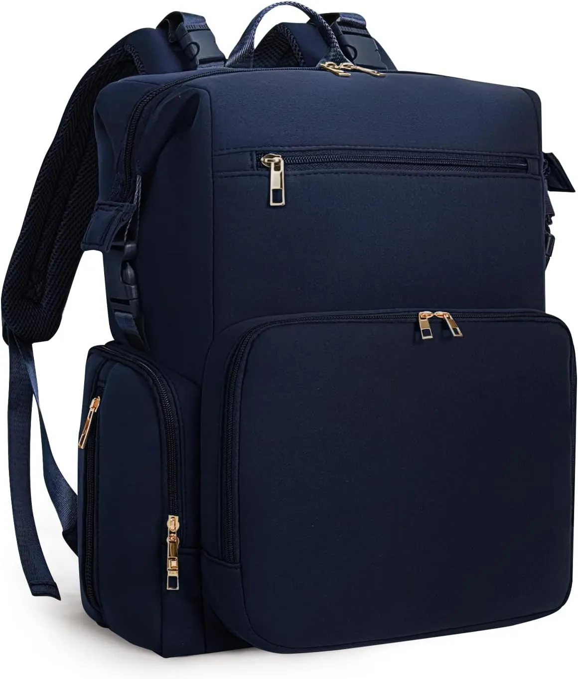 CEI-CEI Neoprene Diaper Bag Backpack with Insulated Pockets, Large Newborn Baby Maternity Bags Travel Tote with Changing Pad (Dark Blue)