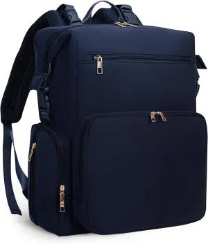 CEI-CEI Neoprene Diaper Bag Backpack with Insulated Pockets, Large Newborn Baby Maternity Bags Travel Tote with Changing Pad (Dark Blue)