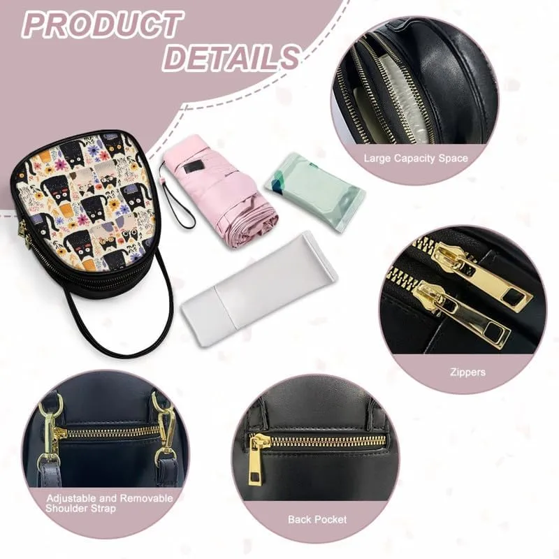 Cell Phone Purse Crossbody Bag for Women, Small Travel Purses Vegan PU Leather Top Handle Shoulder Handbag