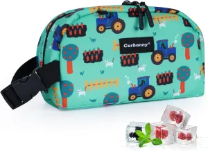 Cerbonny Small Cooler Bag Freezable Lunch Bag for Work School Travel,Small Lunch Bag,Small Insulated Bag For Kids/Adults,Freezer Lunch Bags,Mini Lunch Bag Fit For Yogurt,Suit for 3 (green vehicle)