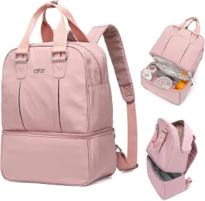 CFX diaper bag， Keep food separate from supplies，Lightweight baby bag for mom，diaper bag backpack（Pink）