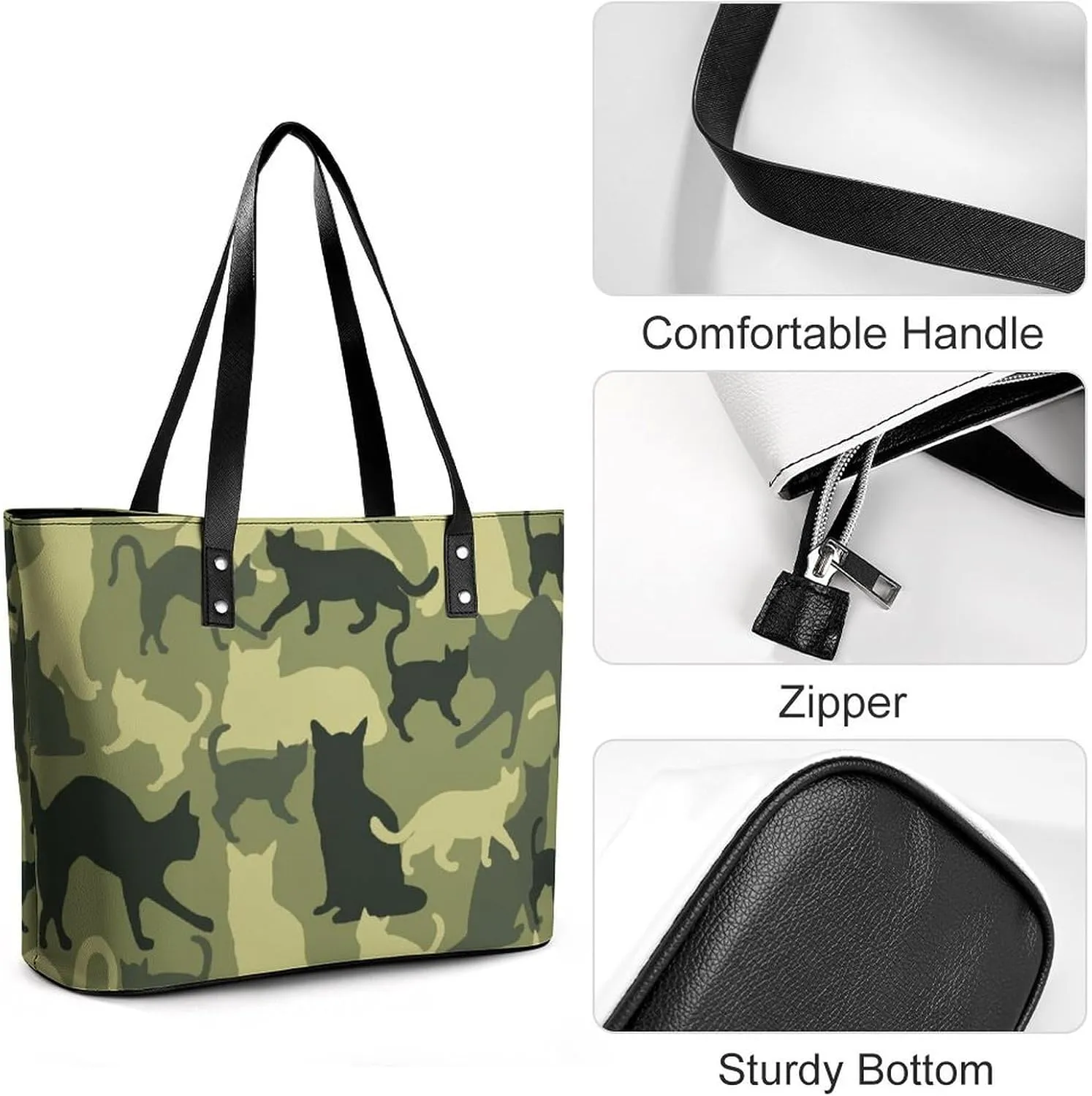 Chamomile Flower Blue Hobo Handbags With Zipper Large Capacity Satchel Tote Bag Shoulder Bag