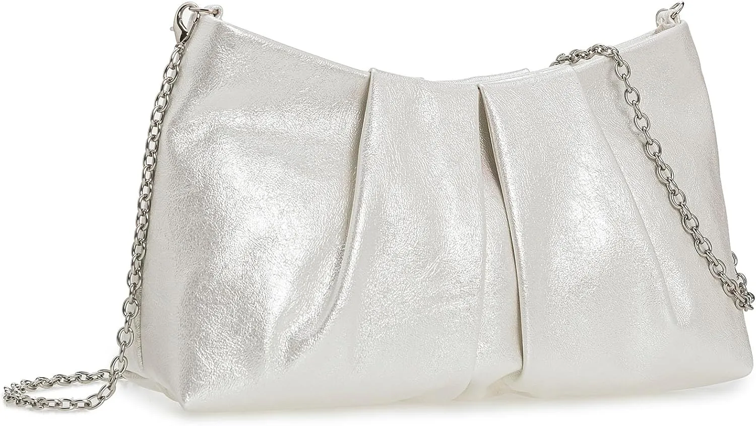 CHARMING TAILOR Women Clutch Bag Dressy Formal Handbag Pleated PU Clutch Purse for Cocktail Prom Wedding Party