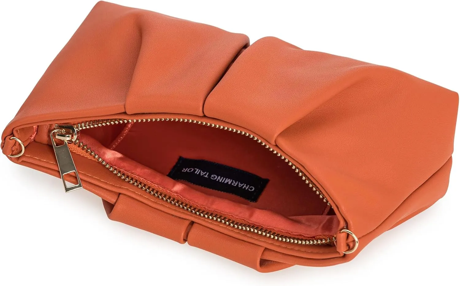 CHARMING TAILOR Women Clutch Bag Dressy Formal Handbag Pleated PU Clutch Purse for Cocktail Prom Wedding Party