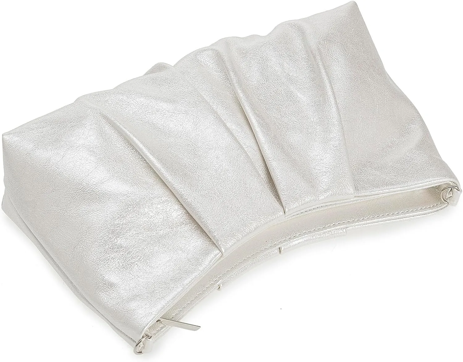 CHARMING TAILOR Women Clutch Bag Dressy Formal Handbag Pleated PU Clutch Purse for Cocktail Prom Wedding Party