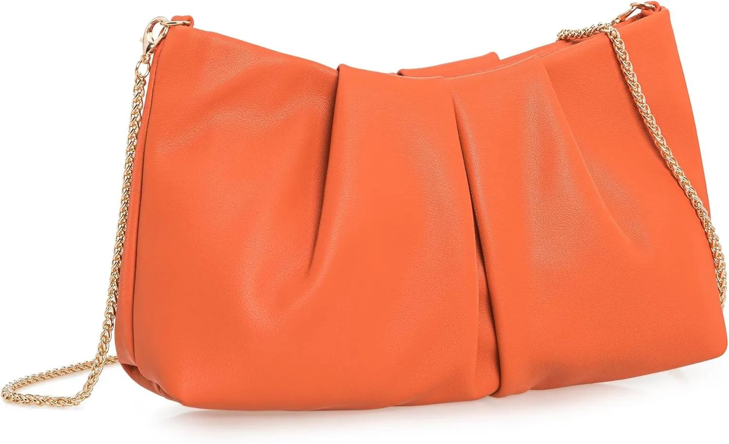 CHARMING TAILOR Women Clutch Bag Dressy Formal Handbag Pleated PU Clutch Purse for Cocktail Prom Wedding Party