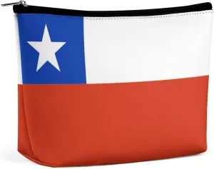 Chile Flag Lightweight Cosmetic Bag for Travel Makeup Organizer Zipper Pouch for Women
