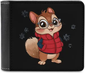Chipmunk Bifold Wallet PU Leather Slim Purse Pocket Wallet with Card Holder for Women Men