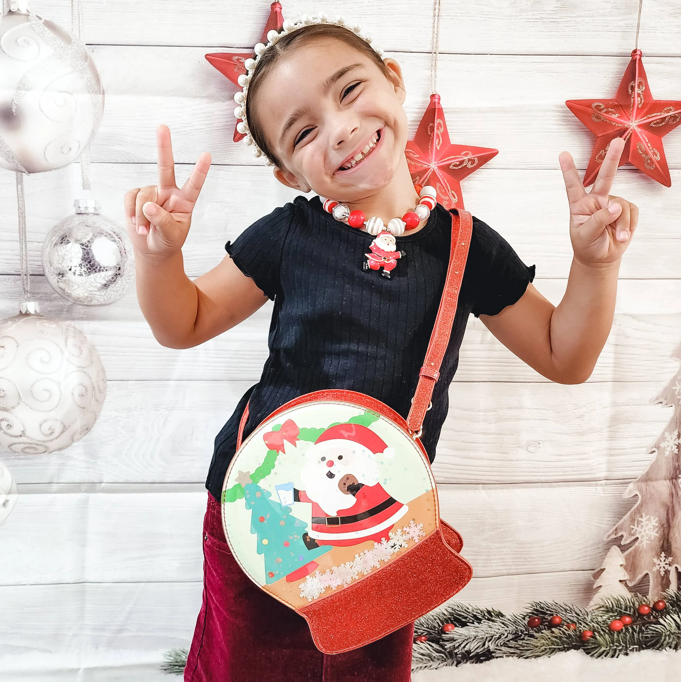 Christmas Snowglobe Handbag: Jolly Santa