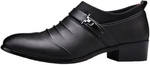 Classic Men Dress Shoes Slip on PU Leather Shoes for Men Plus Size Point Toe Business Casual Men Formal Shoes for Wedding