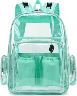 Clear Diaper Bag Backpack for Baby Girls Boys, Mom Nappy Changing Bags for Women (Mint Green)