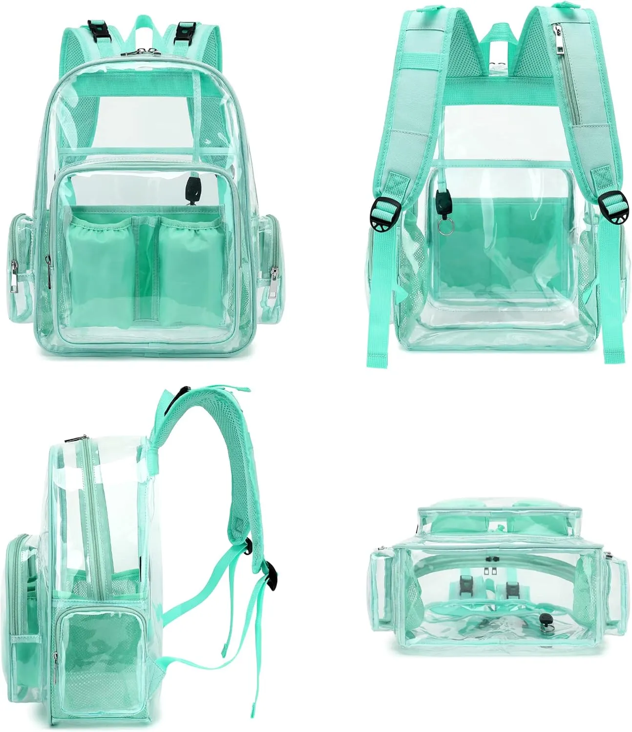 Clear Diaper Bag Backpack for Baby Girls Boys, Mom Nappy Changing Bags for Women (Mint Green)