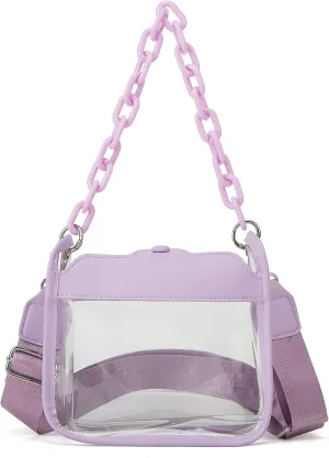 Clear Handbag - Concert & Stadium Approved, Shoulder & Crossbody Bag, Satchel & Hobo Style