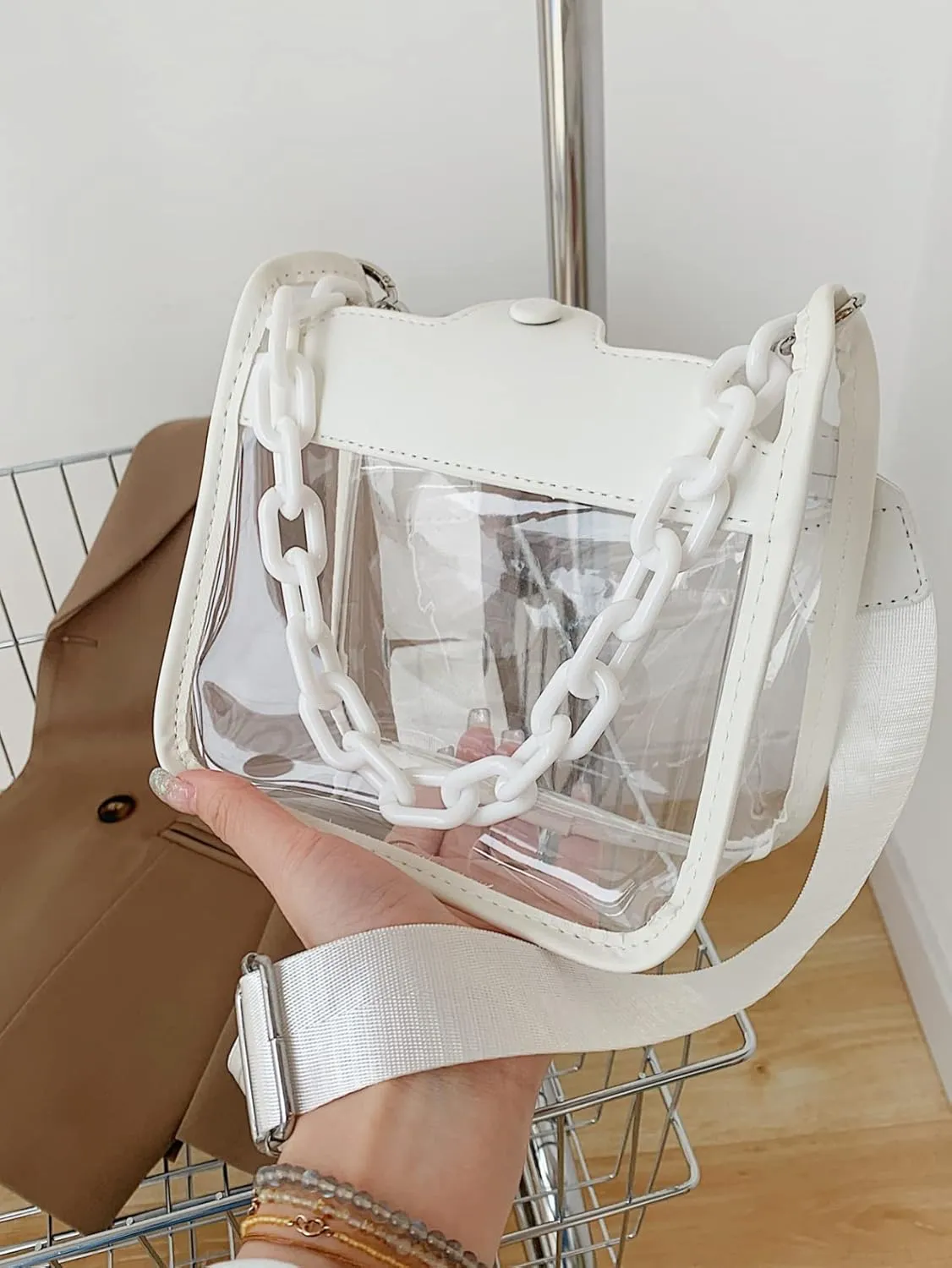 Clear Handbag - Concert & Stadium Approved, Shoulder & Crossbody Bag, Satchel & Hobo Style