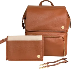 CleverMade Diaper Bag Backpack with Changing Pad & Stroller Straps - Stylish Unisex Maternity Back Pack Bags for Newborn Baby Essentials, Brown