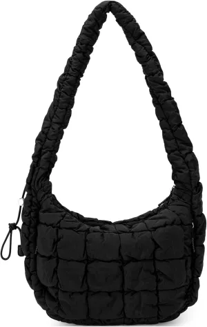CLUCI Puffer Tote Bag for Women, Large Lightweight Quilted Carryall, Paddin Puffy Crossbody Purse Soft Hobo Shoulder Handbags