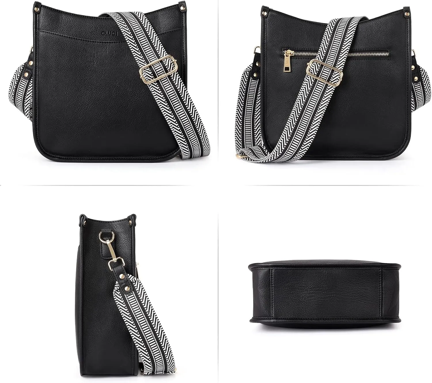 CLUCI Purses for Women, Vegen Leather Crossbody Bags for Woman Trendy, 2PCS Hobo Handbag with 2 Adjustable Guitar Strap