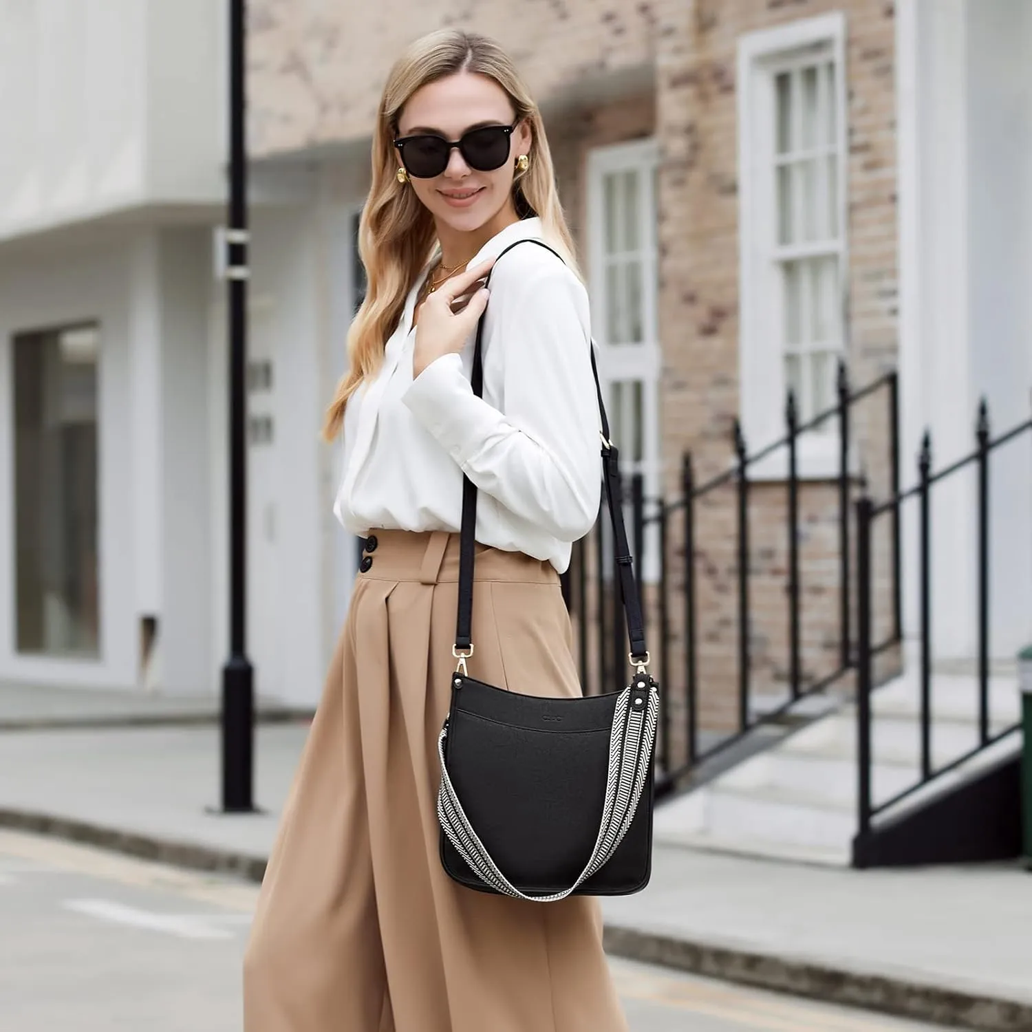 CLUCI Purses for Women, Vegen Leather Crossbody Bags for Woman Trendy, 2PCS Hobo Handbag with 2 Adjustable Guitar Strap