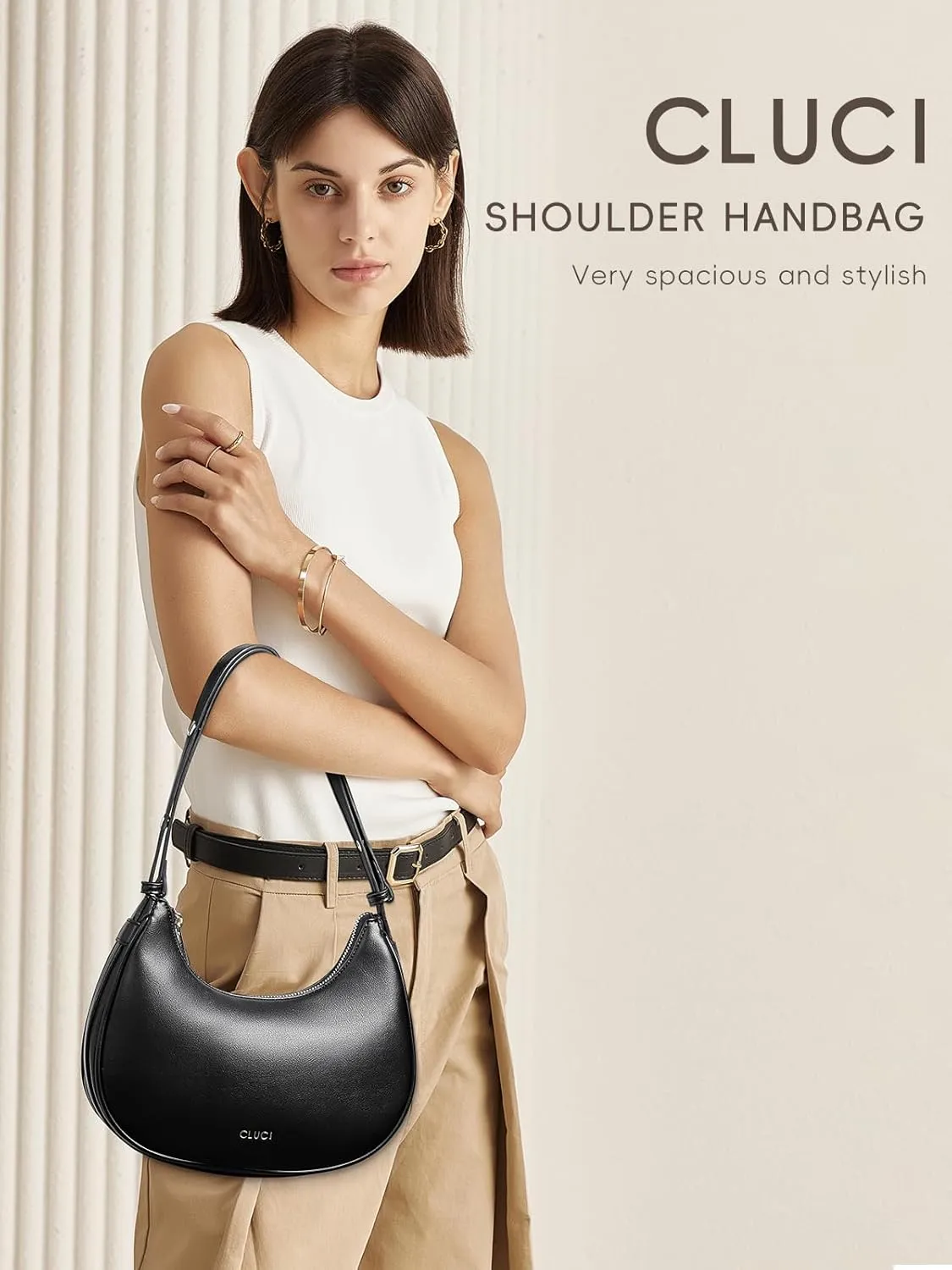 CLUCI Shoulder Bag,Purses for Women Dumpling Small Hobo Bags Vegan Leather Ladies Clutch with Adjustable Strap
