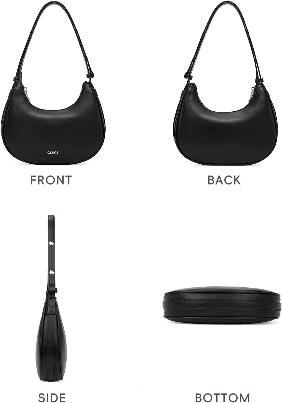 CLUCI Shoulder Bag,Purses for Women Dumpling Small Hobo Bags Vegan Leather Ladies Clutch with Adjustable Strap