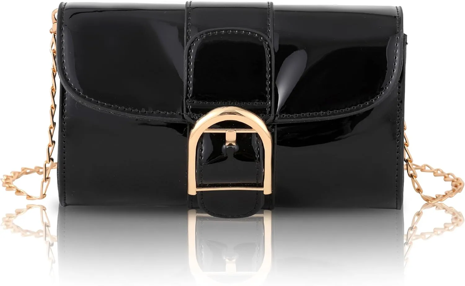 Clutch Purse for Women - Evening Purse Small Leather Shoulder Bag, Vintage Clutch Bag, Buckle Close Handbag
