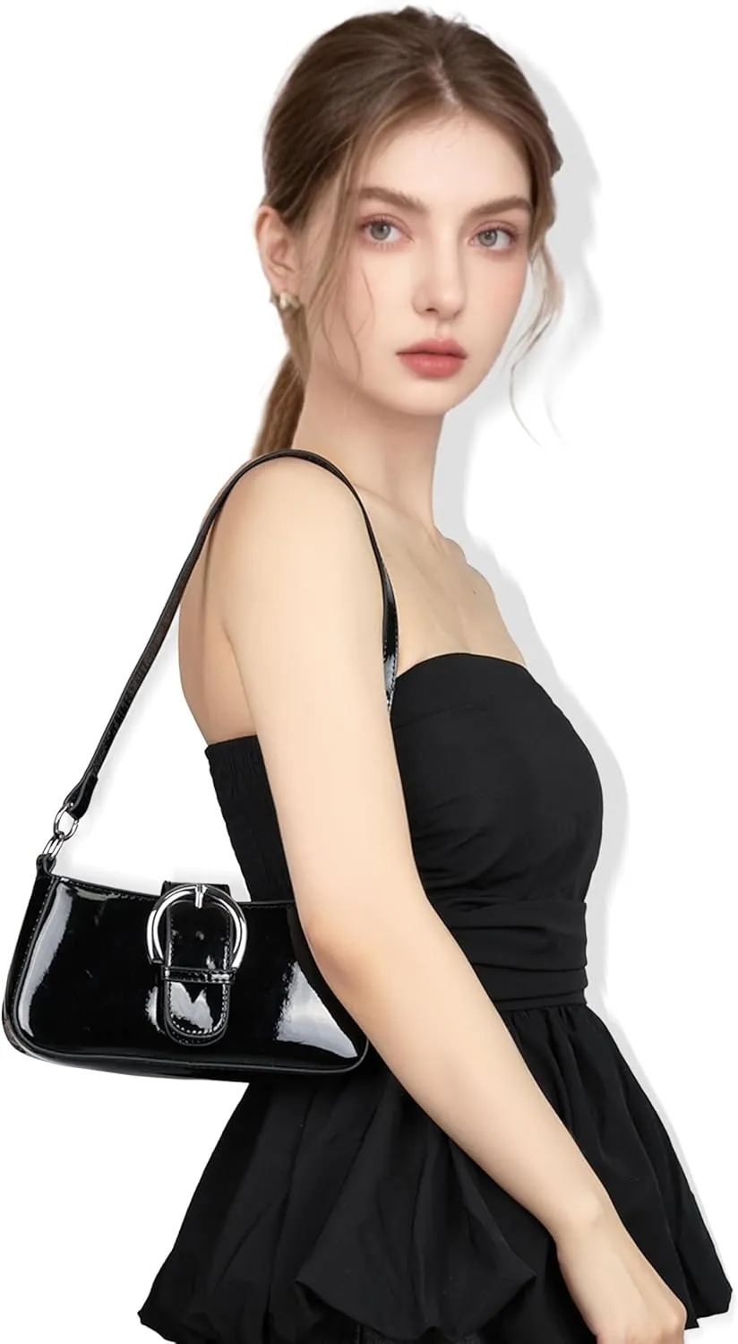 Clutch Purse for Women - Evening Purse Small PU Leather Shoulder Bag, Designer Zipper Close Handbag