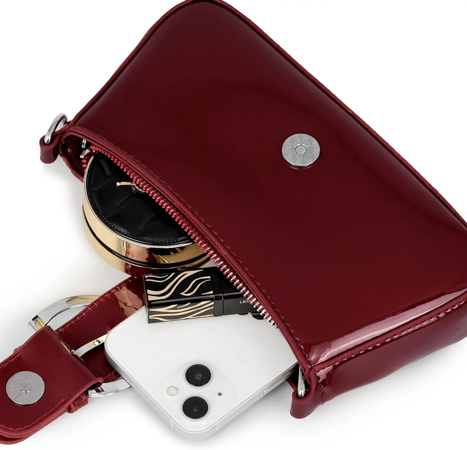 Clutch Purse for Women - Evening Purse Small PU Leather Shoulder Bag, Designer Zipper Close Handbag