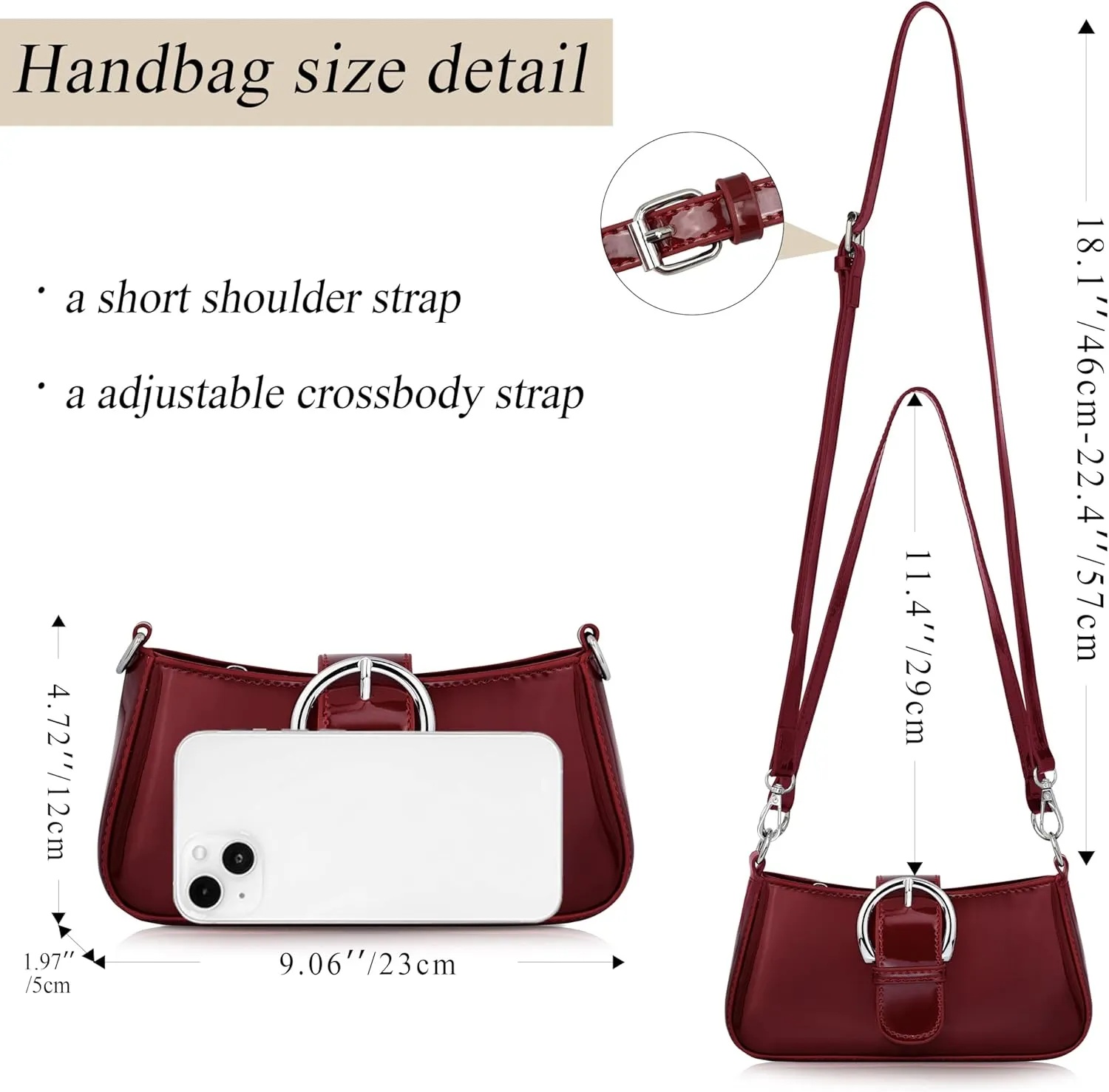 Clutch Purse for Women - Evening Purse Small PU Leather Shoulder Bag, Designer Zipper Close Handbag
