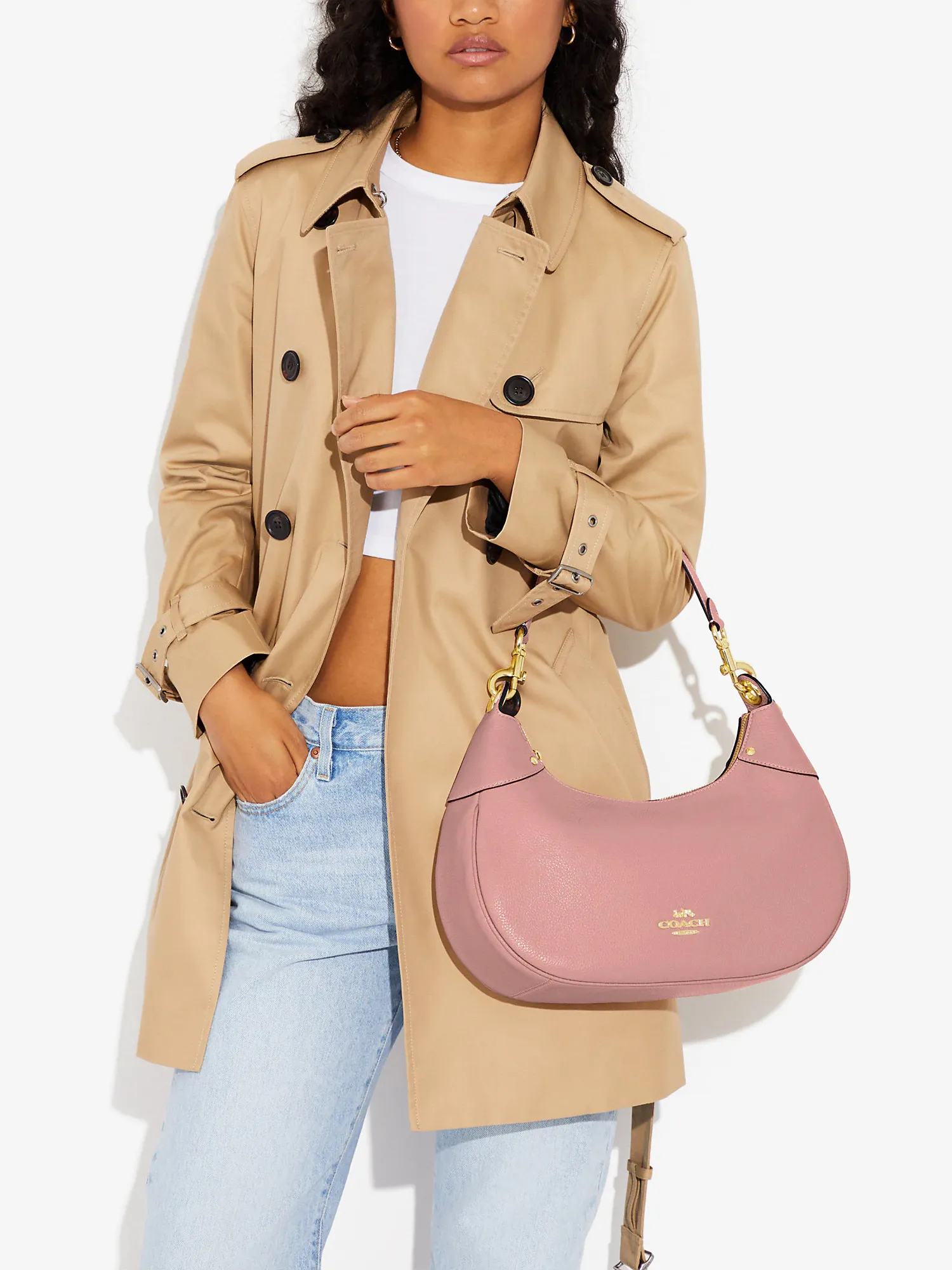 Coach Mara Hobo in Shell Pink