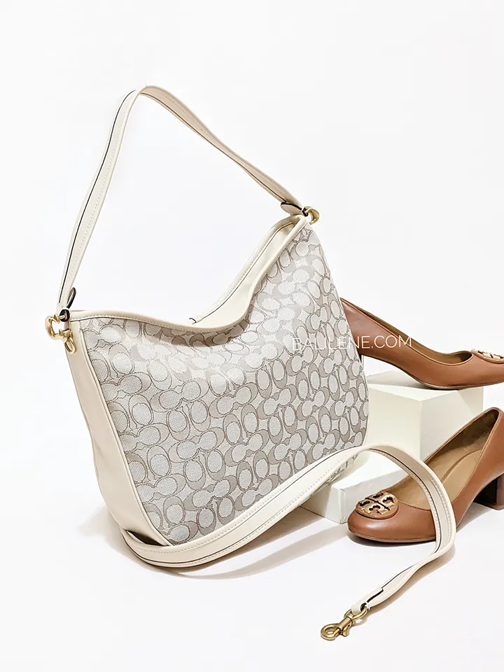 Coach Soft Tabby Hobo In Signature Jacquard Stone Ivory
