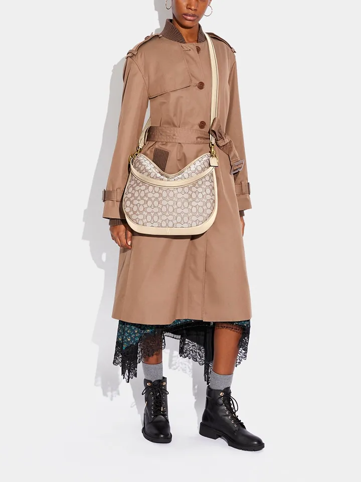 Coach Soft Tabby Hobo In Signature Jacquard Stone Ivory