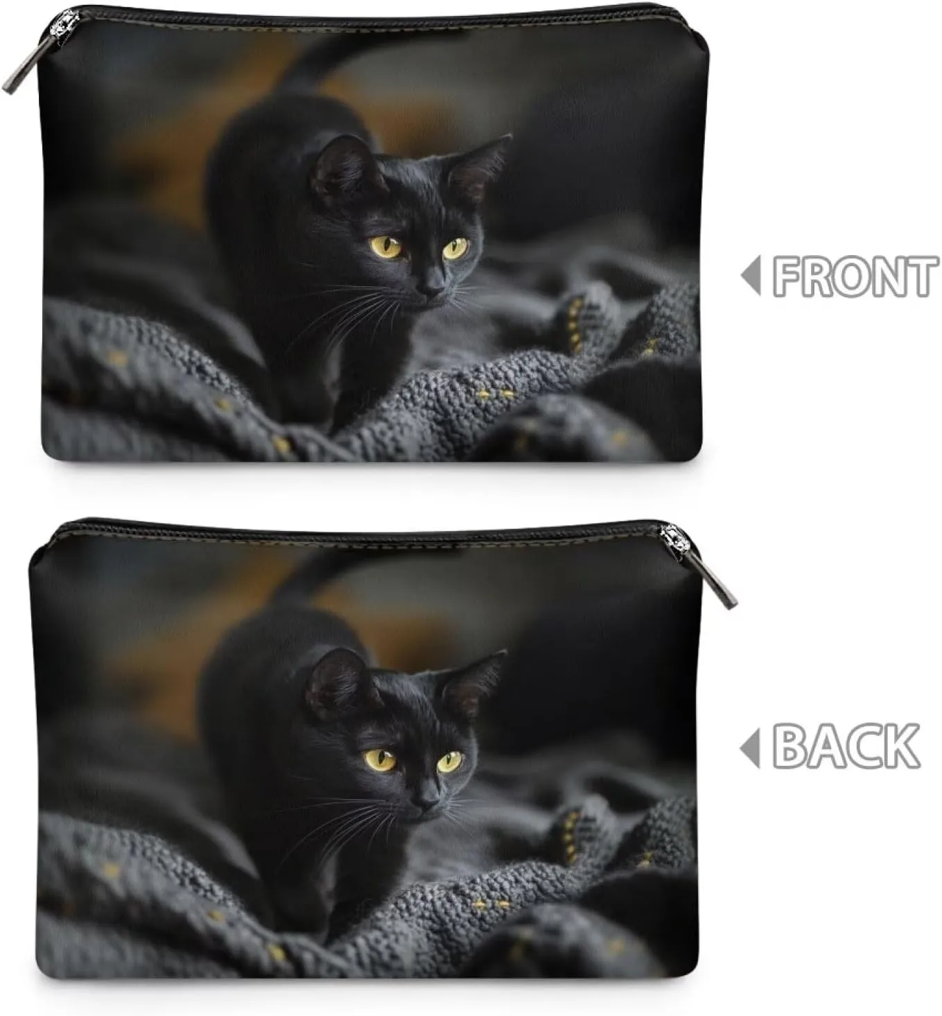 COEQINE Cute Makeup Bag for Purse Travel Cosmetic Case for Women Work 3D Cat Print Lip Purse Toiletry Wash Bag
