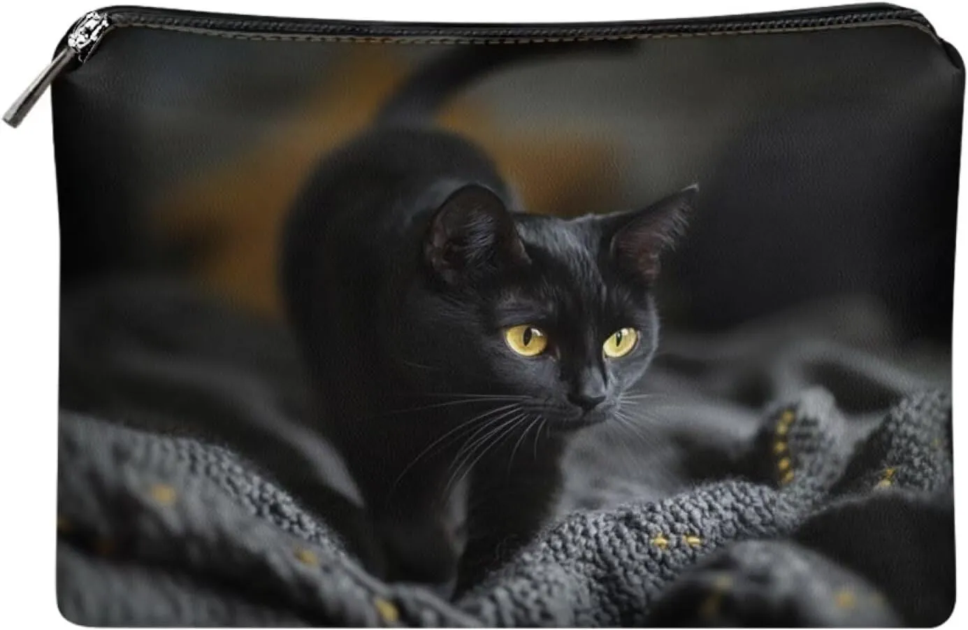COEQINE Cute Makeup Bag for Purse Travel Cosmetic Case for Women Work 3D Cat Print Lip Purse Toiletry Wash Bag