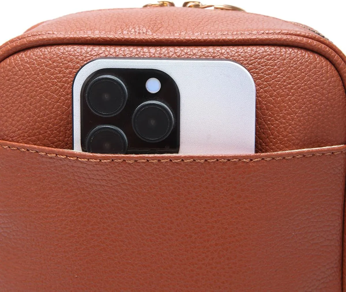 Collaboraten1 Crossbody Leather Bag,2025 New Crossbody Leather Bag with built in wallet, Anti-Theft Retro Design