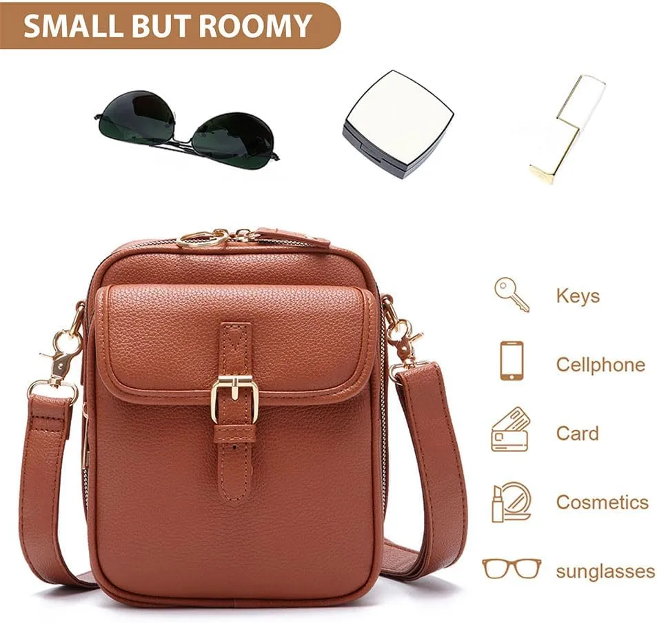 Collaboraten1 Crossbody Leather Bag,2025 New Crossbody Leather Bag with built in wallet, Anti-Theft Retro Design