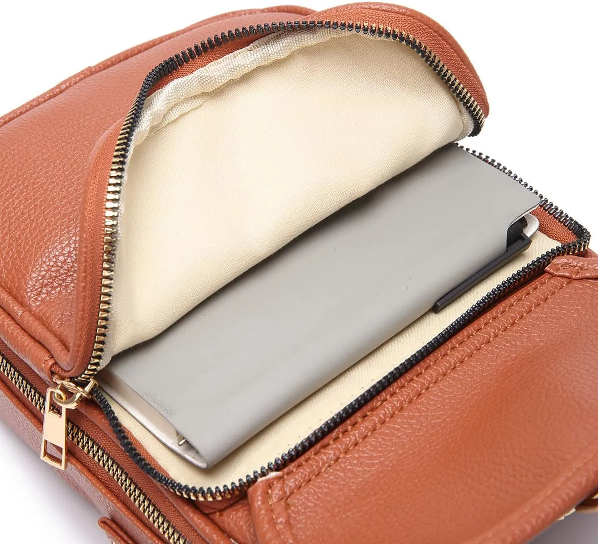 Collaboraten1 Crossbody Leather Bag,2025 New Crossbody Leather Bag with built in wallet, Anti-Theft Retro Design