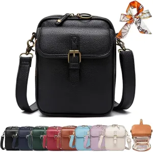 Collaboraten1 Crossbody Leather Bag,2025 New Crossbody Leather Bag with built in wallet, Anti-Theft Retro Design