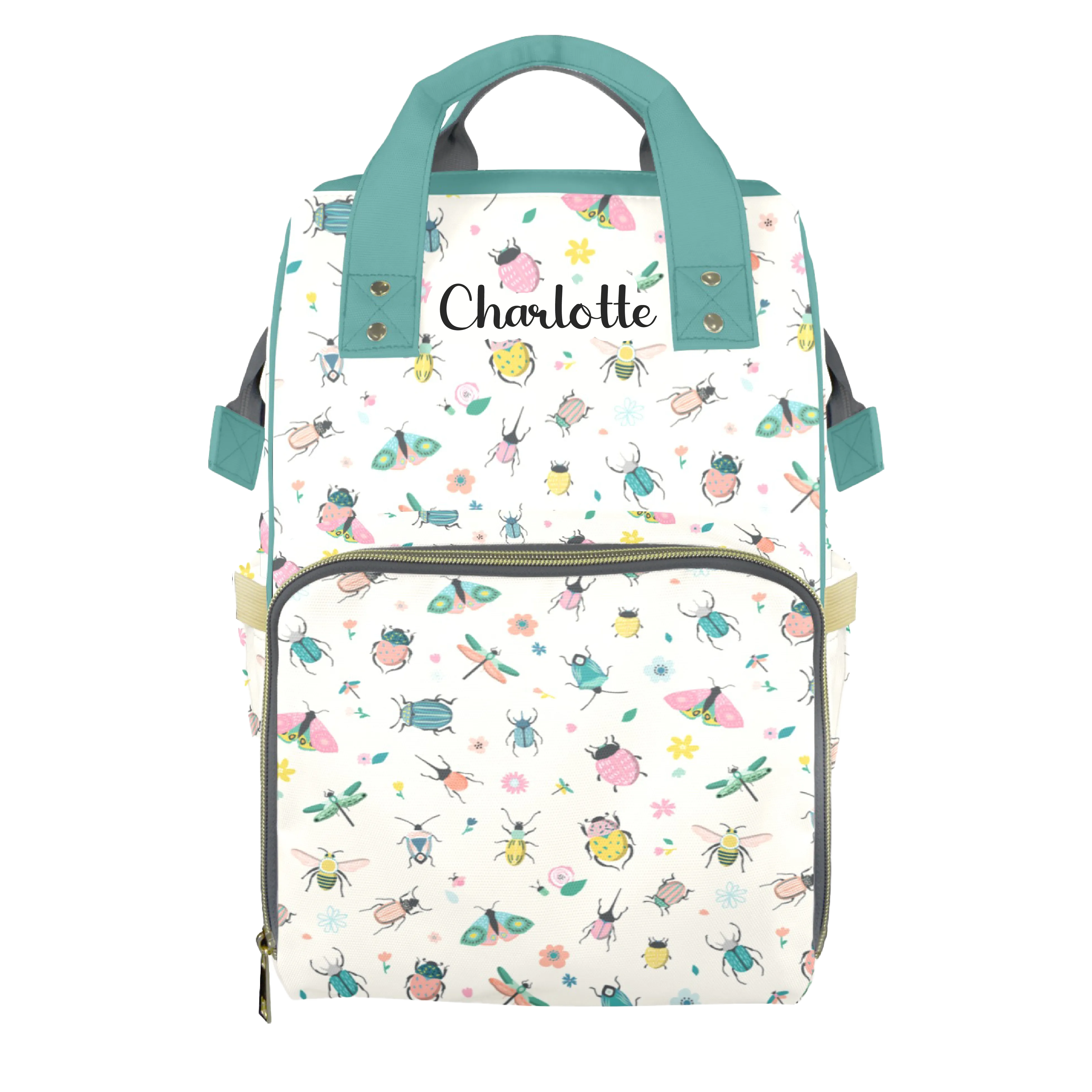 Colorful Crawlies Customizable Diaper Bag